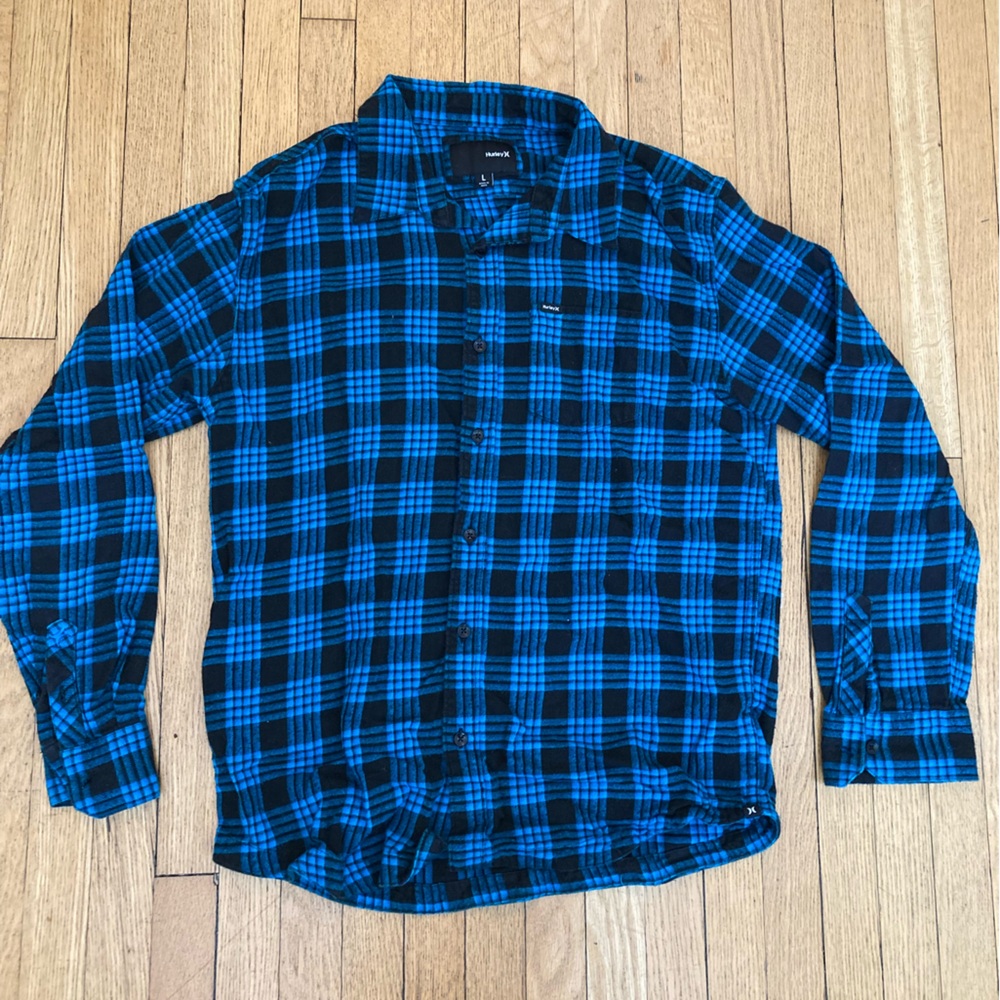 Hurley Men’s Flannel Brilliant Blue Large